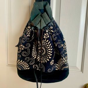 Lucky Brand Women’s Canvas / Suede Floral Backpack